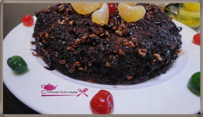 cake 2 couche, cake deux couche, chocolat, noix, cacao, gateau, chhiwate, recette, sucree, sucrée, cuisine marocaine, cuisine oum nidal, شهيوات مغربية, أم نضال, وصفة, كيك الطبقتين, شوكولا, كركاع, جوز, وصفات, أطباق حلوة