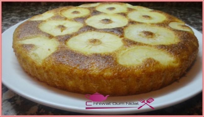 cake pomme, recette, cuisine oum nidal, cuisine marocaine, gateau, chhiwate, tarte, sucrée, sucree, كاطو, حلوى, حلويات, كيك التفاح, أم نضال, شهيوات مغربية, أطباق حلوة