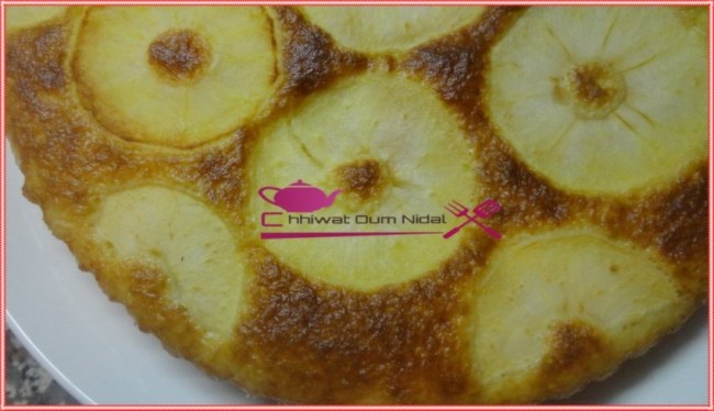 cake pomme, recette, cuisine oum nidal, cuisine marocaine, gateau, chhiwate, tarte, sucrée, sucree, كاطو, حلوى, حلويات, كيك التفاح, أم نضال, شهيوات مغربية, أطباق حلوة