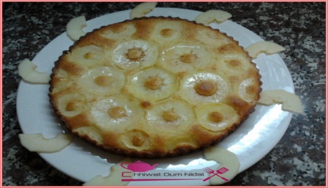 cake pomme, recette, cuisine oum nidal, cuisine marocaine, gateau, chhiwate, tarte, sucrée, sucree, كاطو, حلوى, حلويات, كيك التفاح, أم نضال, شهيوات مغربية, أطباق حلوة