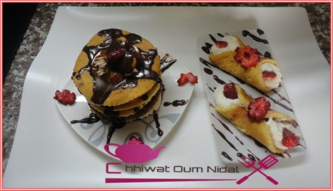 pancake, chhiwate, pan cake, pan cake crème chocolat, pan cake crème chantilly, cuisine marocaine, cuisine oum nidal, cuisineoumnidal, facile, gateau, om nidal, recette, recette facile, pancake chocolat banane, sucree, أطباق حلوة, أم نضال, ام نضال, حلويات, رغيفات حلوة, شهيوات, شهيوات مغربية, فطائر حلوة, بان كيك, بانكيك, بان كيك الشوكولا و الموز, بان كيك بكريم الشانتيي, بان كيك بكريم الشوكولا, مطبخ أم نضال, وصفات, وصفة, وصفة سهلة