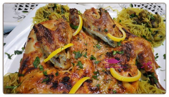 poulet sauce yaourt et tomate au four, chhiwate, plats poulets, cuisine marocaine, cuisineoumnidal, sauce yaourt et tomate, vermicell, om nidal, poulet aux vermicells, recette, أم نضال, صلصة الياغورت و الطماطم, دجاج بصلصة الياغورت و الطماطم في الفرن, , الداند, شهيوات مغربية, دجاج بالشعرية الصينية, مطبخ أم نضال, أطباق الدجاج, وصفة