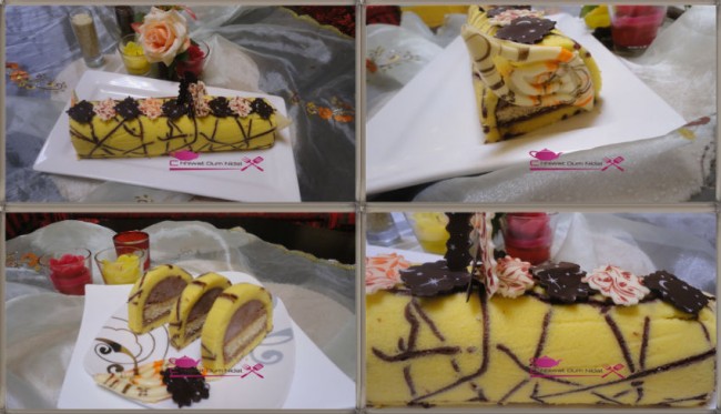 buche imprimée, imprimee, cake roulé, roulee, génoise, cigarette, pate, chocolat, cacao, crèma patissière, creme, poudre amande, biscuit jocande, boudoires, recette, cuisine marocaine, bonne année, nouvelle année, chhiwate cuisine oum nidal, كيك ملفوف, رولي, وصفة, كاطو, جينوازو جينواز, لوز, شهيوات مغربية, حلويات, أطباق حلوة, كريمة حلوانية, مطبخ أم نضال, شوكولا, كاكاو, رأس السنة