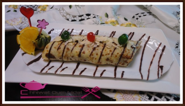 cake, crepe roulee chocolat poire, crepe chocolat, chhiwate, chocolat, cuisine marocaine, cuisine oum nidal, cuisineoumnidal, facile, crepe, gateau, om nidal, recette, recette facile, sucree, أطباق حلوة, أم نضال, ام نضال, حلويات, شهيوات, شهيوات مغربية, كريب رولي بالشوكولا و الاجاص,كريب, فطائر حلوة, رغيفات حلوة, مطبخ أم نضال, ملفوف الكريب بالوز و الشوكولا, وصفات, وصفة, وصفة سهلة, 