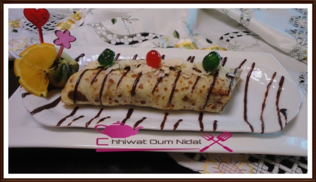 cake, crepe roulee chocolat poire, crepe chocolat, chhiwate, chocolat, cuisine marocaine, cuisine oum nidal, cuisineoumnidal, facile, crepe, gateau, om nidal, recette, recette facile, sucree, أطباق حلوة, أم نضال, ام نضال, حلويات, شهيوات, شهيوات مغربية, كريب رولي بالشوكولا و الاجاص,كريب, فطائر حلوة, رغيفات حلوة, مطبخ أم نضال, ملفوف الكريب بالوز و الشوكولا, وصفات, وصفة, وصفة سهلة, 