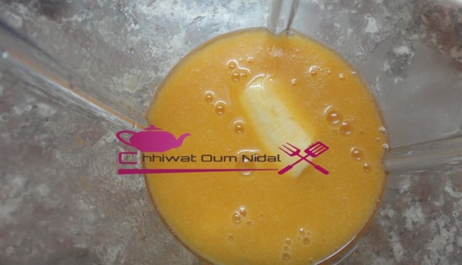 jus de banane et mangue, chhiwate, cuisine, cuisine marocaine, cuisine oum nidal, cuisineoumnidal, dessert, facile, jus d'orange, recette ramadan, oum nidal, recette, sucree, أطباق حلوة, أم نضال, ام نضال, عصير الموز و المانك, سهلة, شهيوات, شهيوات مغربية, حلويات, عصير البرتقال,عصير الليمون, محلى الفواكه, فواكه, محليات, شهيوات رمضان, وصفات رمضان, مطبخ أم نضال, وصفات, وصفة