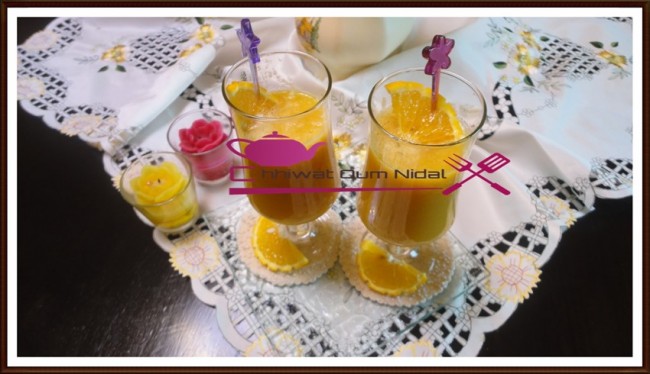 jus de banane et mangue, chhiwate, cuisine, cuisine marocaine, cuisine oum nidal, cuisineoumnidal, dessert, facile, jus d'orange, recette ramadan, oum nidal, recette, sucree, أطباق حلوة, أم نضال, ام نضال, عصير الموز و المانك, سهلة, شهيوات, شهيوات مغربية,  حلويات, عصير البرتقال,عصير الليمون, محلى الفواكه, فواكه, محليات, شهيوات رمضان, وصفات رمضان, مطبخ أم نضال, وصفات, وصفة