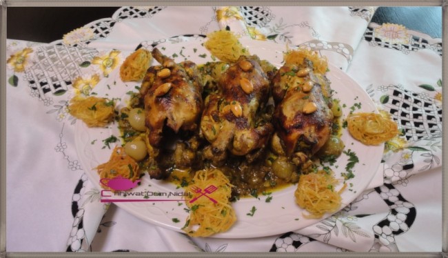 coquelet farcie au fois et persil, chhiwate, plats poulets, cuisine marocaine, cuisineoumnidal, om nidal, petit poulet, recette, أم نضال, كوكلي معمر بالكبد و المعدنوس, الدغميرة, شهيوات مغربية, أم نضال, أطباق الدجاج, وصفات سهلة