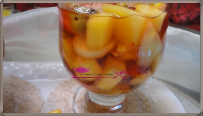 salade fruit, recette, cuisine marocaine, chhiwate, dessert, sirop, cuisine oum nidal, سلطة فواكه, سيرو, شهيوات مغربية, وصفة, محليات, أطباق حلوة, أم نضال