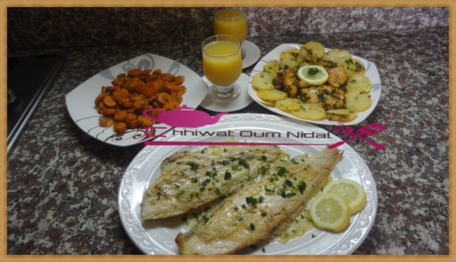 sole sauce meunière, sole au four, poisson, recette, cuisine oum nidal, chhiwate, cuisine marocaine, وصفة, سمك, سمك الصول بصلصة مونيير, شهيوات مغربية, مطبخ أم نضال