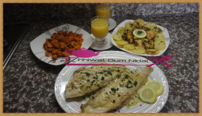 sole sauce meunière, sole au four, poisson, recette, cuisine oum nidal, chhiwate, cuisine marocaine, وصفة, سمك, سمك الصول بصلصة مونيير, شهيوات مغربية, مطبخ أم نضال