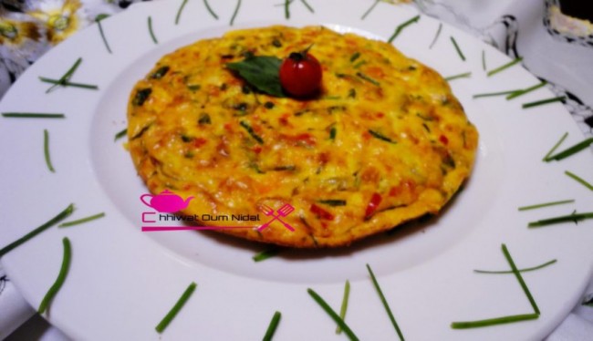 tortilla au four, tortilla légume, legume, omelette, oufs, surimi, cuisine marocaine, cuisine oum nidal, recette, facile, chhiwate, شهيوات مغربية, أم نضال, وصفة سهلة, أمليط, أومليط, طورتية في الفرن, طورتية بالخضر, سوريمي, بيض  