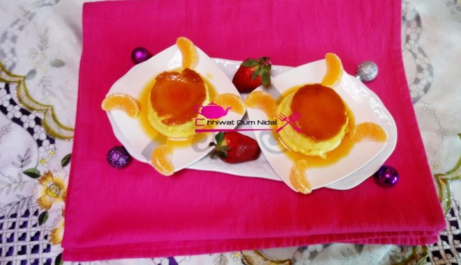 flan caramel, crème renversée, cuisine oum nidal, cuisine marocaine, recette, flan au four, flan au bain marie, chhiwate, sucrée, sucree, creme renverse, شهيوات مغربية, أم نضال, وصفة, فلان كراميل بلكريمة, فلان في الفرن, فلان مقلوب, محليات, أطباق حلوة,