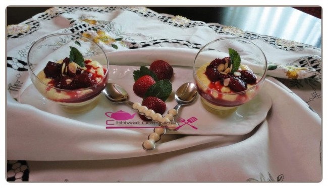 dessert riz et fraise, chhiwate, cuisine, cuisine marocaine, cuisine oum nidal, cuisineoumnidal, dessert, facile, compote fraise, flan riz, fruits rouge, gateau, oum nidal, recette, sucree, أطباق حلوة, أم نضال, ام نضال, حلوى, حلويات, ديسير, سهلة, شهيوات, شهيوات مغربية, حلويات, محلى الروز والفراولة, فلان بالمحلى الارز و الفريز, فلان الروز, فواكه, كاطو, محليات, مطبخ أم نضال, وصفات, وصفة