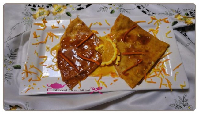 crepe, chhiwate, crepe orange et citron, crepe, crepe suzette, cuisine marocaine, cuisine oum nidal, cuisineoumnidal, facile, gateau, om nidal, recette, recette facile, sucree, أطباق حلوة, أم نضال, ام نضال, حلويات, رغيفات حلوة, شهيوات, شهيوات مغربية, فطائر حلوة, كريب, كريب بالليمون و الحامض, مطبخ أم نضال, كريب سوزيت, وصفات, وصفة, كريب بالبرتقال, وصفة سهلة