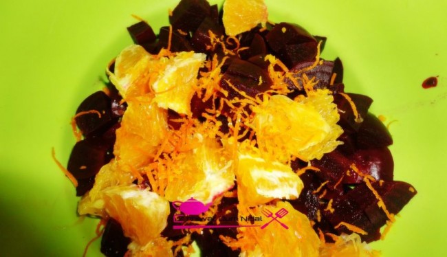 salade bettrave et orange, salade froide, chhiwate, cuisine, cuisine oum nidal, cuisineoumnidal, oum nidal, recette, salade, أم نضال, ام نضال, سلطة الباربا و البرتقال, سلطة, سلطة الشمندر, سلطة الليمون, شهيوات, شهيوات مغربية, مطبخ, مطبخ أم نضال, مقبلات باردة, وصفة