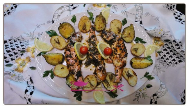 chhiwate, cuisine marocaine, om nidal, plats poisson, poisson, recette, recette facile, rouget au four, rougets aux légumes, أم نضال, اطباق السمك, سمك الروجي, سمك الروجي بالخضر,سمك الروجي بالشرمولة في الفرن, سمك الروجي مشرمل, سمك الروجي في الفرن, شهيوات مغربية, وصفات السمك, وصفات سهلة