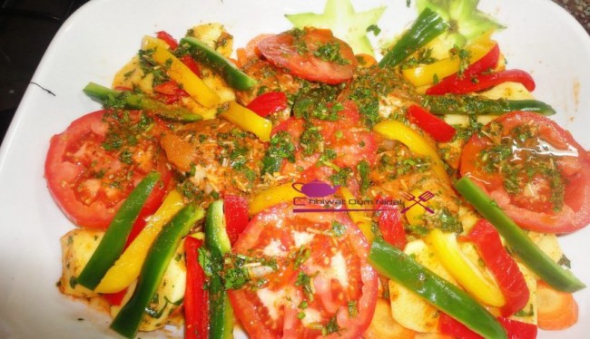 poisson farkh au four avec légumes (6)