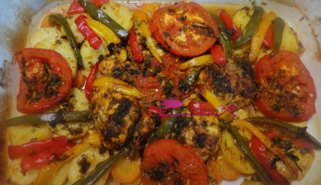 poisson farkh au four avec légumes (9)