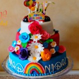 كاطو عيد الميلاد طبقات مزين بعجين السكر/thème printemps/cake design